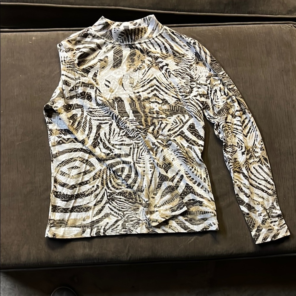 Animal Print Long Sleeve slight turtle neck